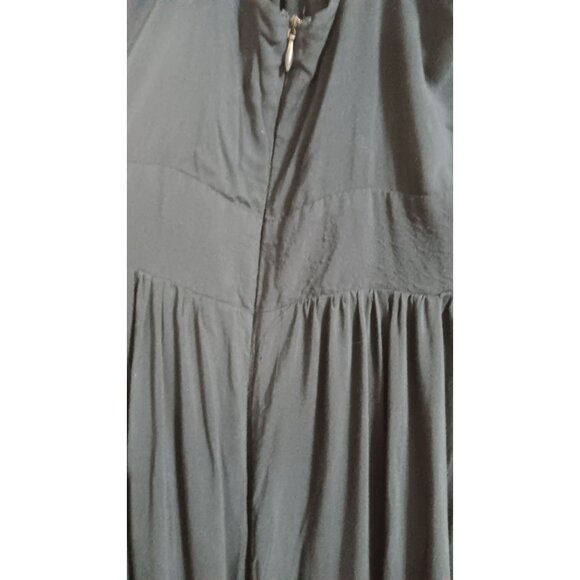 Sabra 40 Blue Maxi Casual Minimalist Cottage Occasion Lined Wedding Flowy Dress - Picture 5 of 6